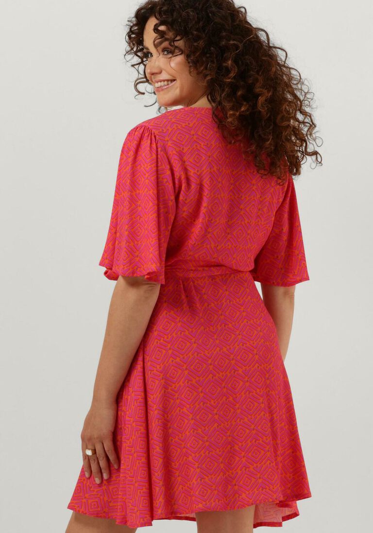 YDENCE roze ydence mini jurk dress aylin