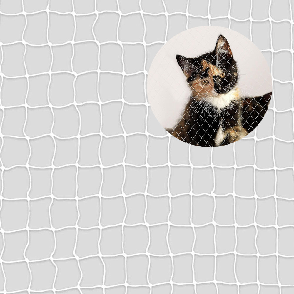 (8x3m) Cat Protect Katzen Schutz Netz Haustier Gitter Sicherung für Balkon / Terrasse / Fenster (T44343) - Transparent