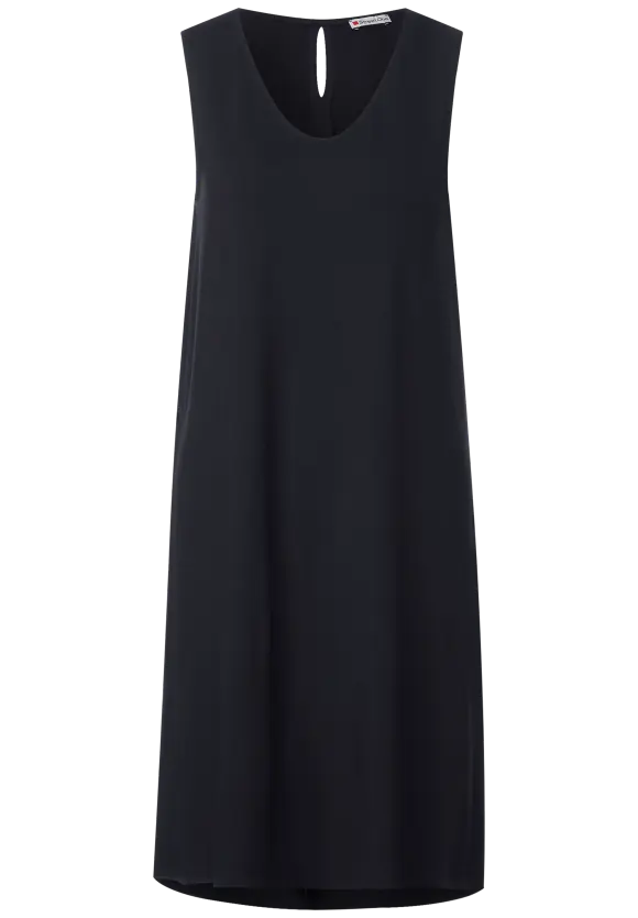 Kleid in Unifarbe - dark vintage blue