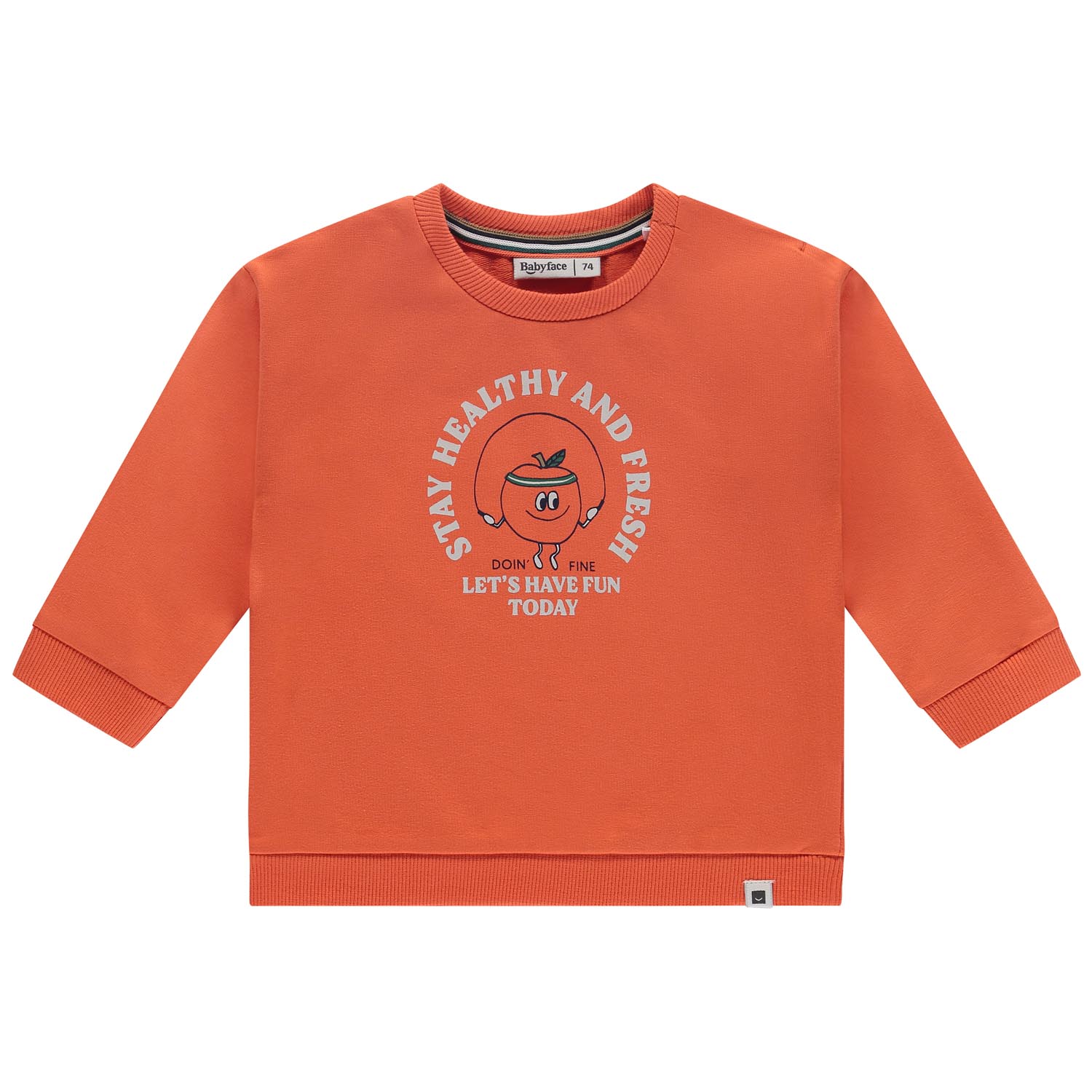 Babyface sweater lange mouwen printopdruk oranje