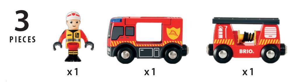 BRIO Spiel Feuerwehr-Leiterfahrzeug mit Licht & Sound