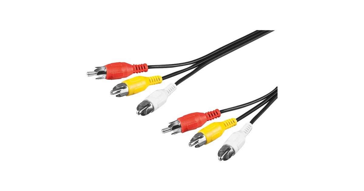 goobayCinchstekker (RCA) kabel  (Zwart, 2 meter)