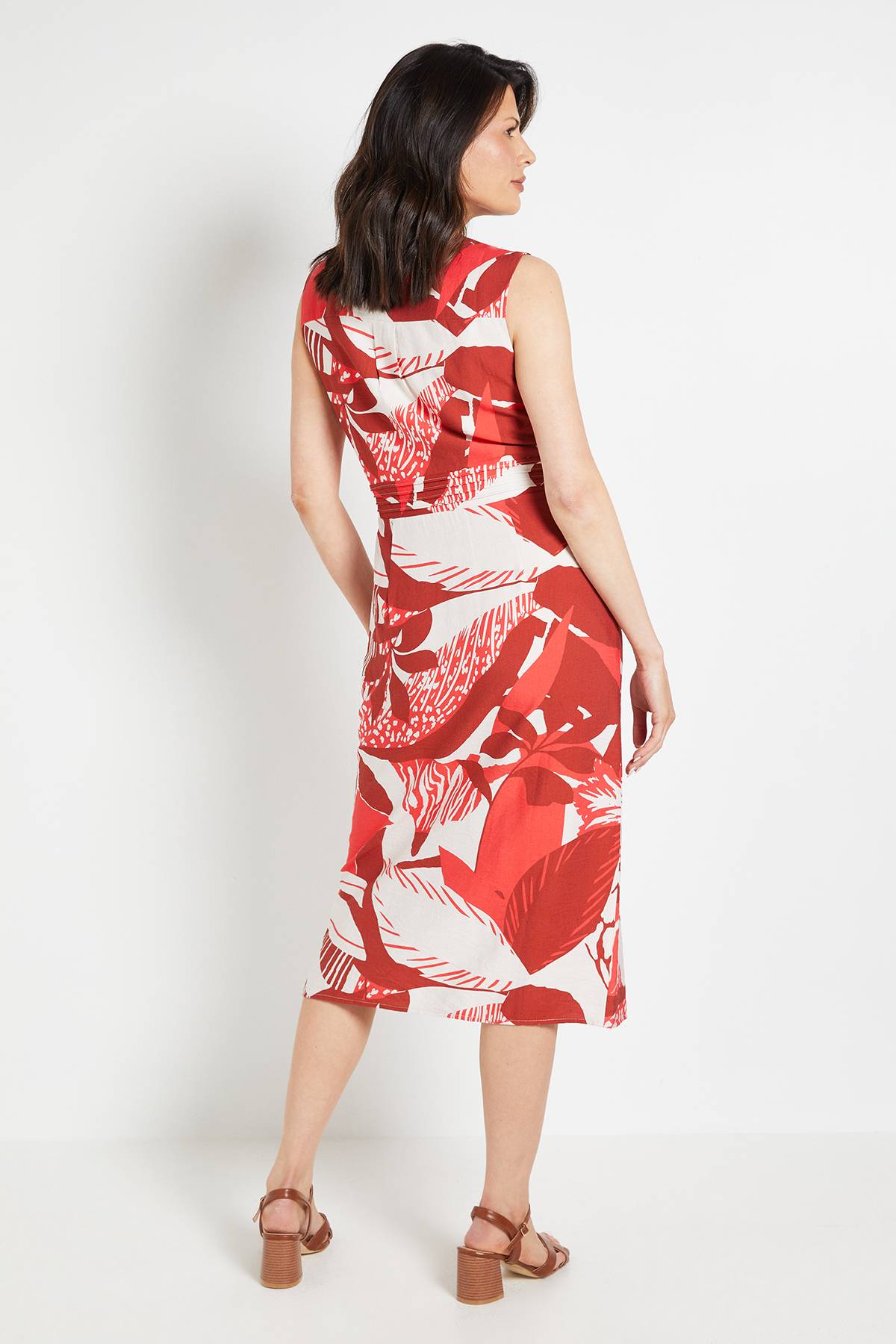 Wallis Robe Midi Portefeuille Tropicale D'été