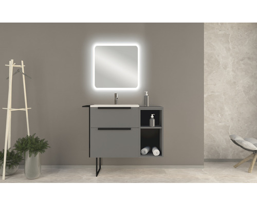 Badkamermeubel Baden Haus Urban BxHxD 60 x 62 x 46 cm Frontkleur grijs mat mat