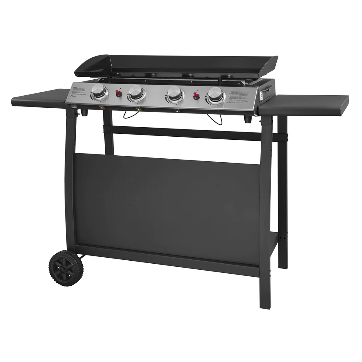 Plancha au gaz VALENCIA - 4 brûleurs 10kW + chariot Happy Garden