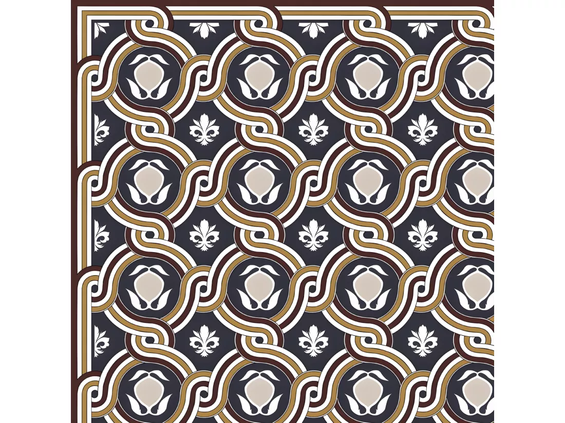 Tapis Vinyle Large l120xH200cm - Venezia Bourgogne - Vinyle