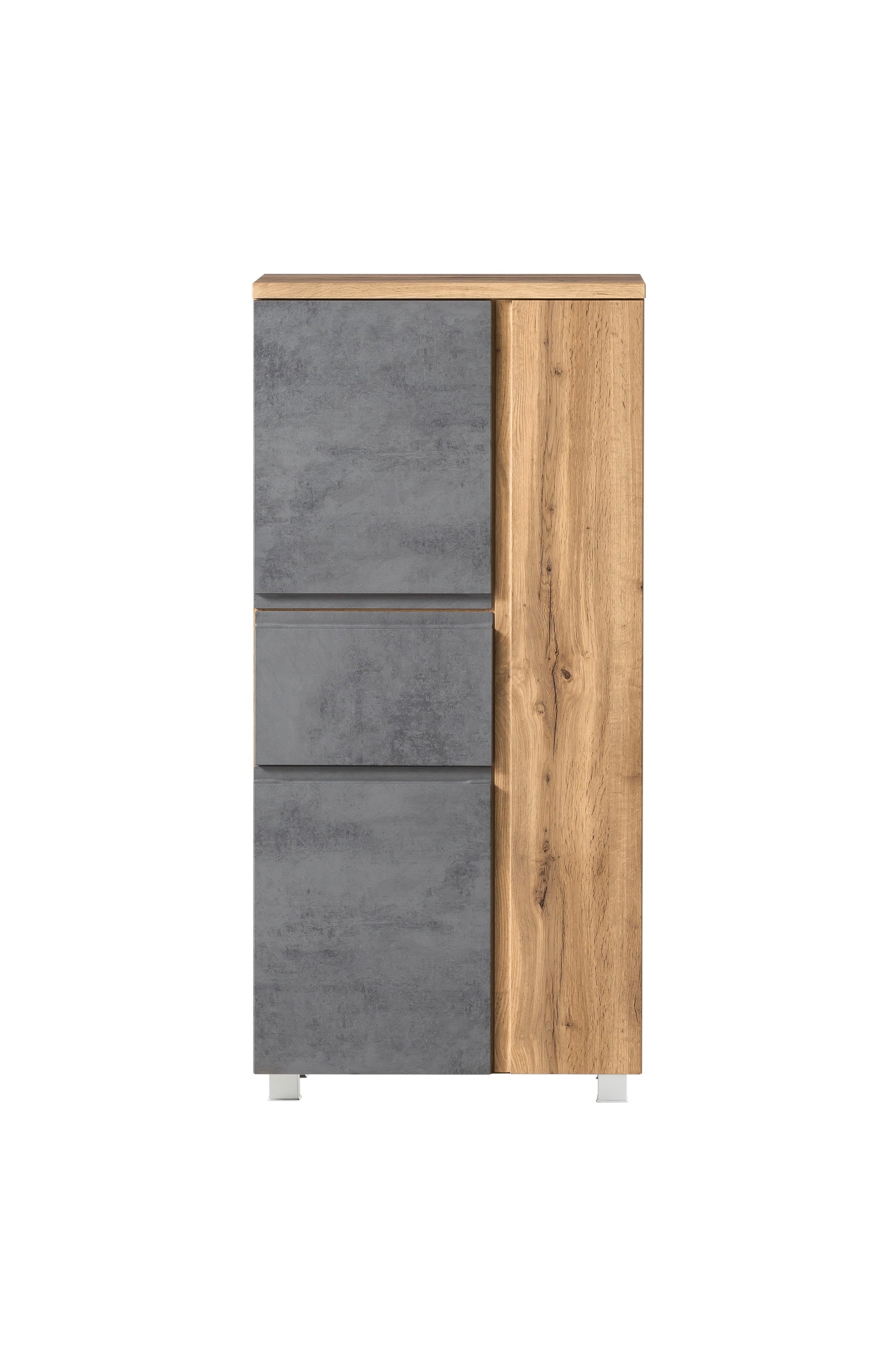 Midischrank Gent hellgrau/braun B/H/T 65x130x35 cm