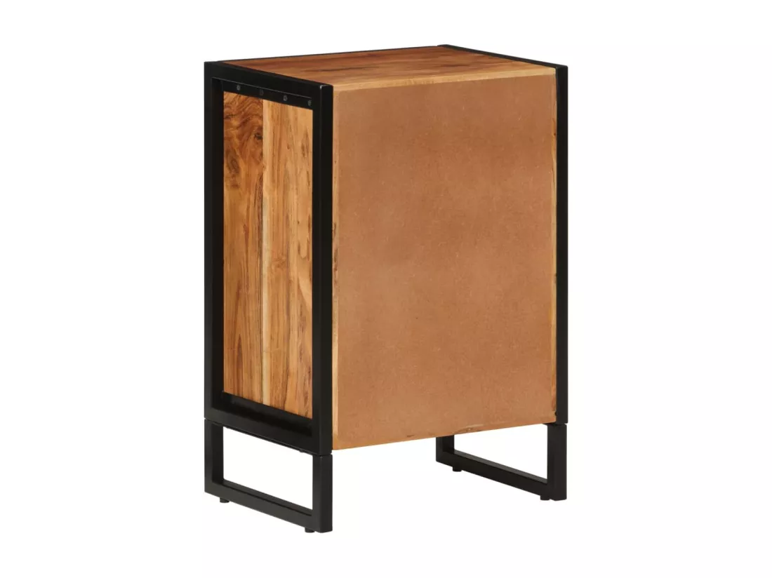 Armoire de salle de bain bois massif d'acacia et fer