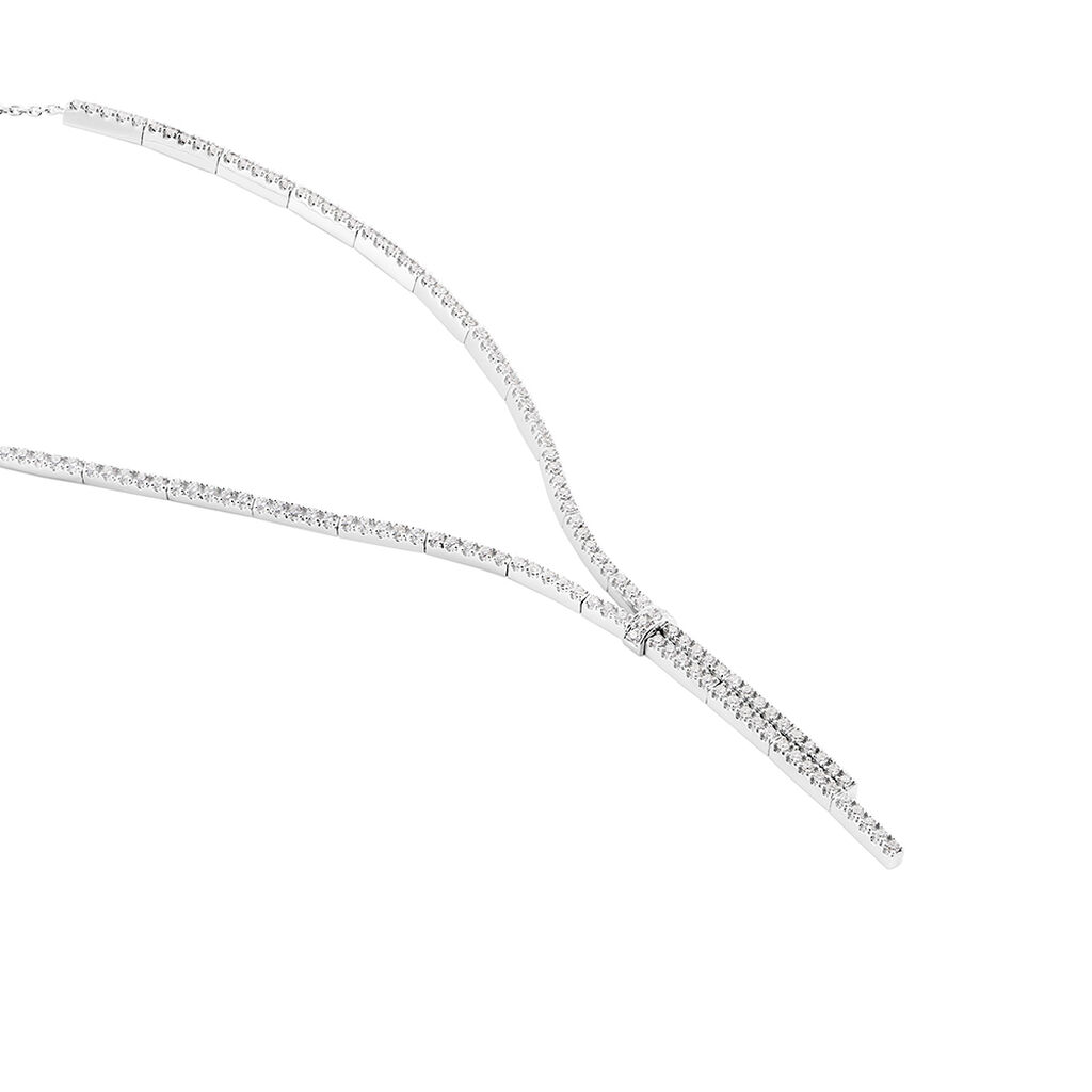 Collier River Or Blanc Diamant