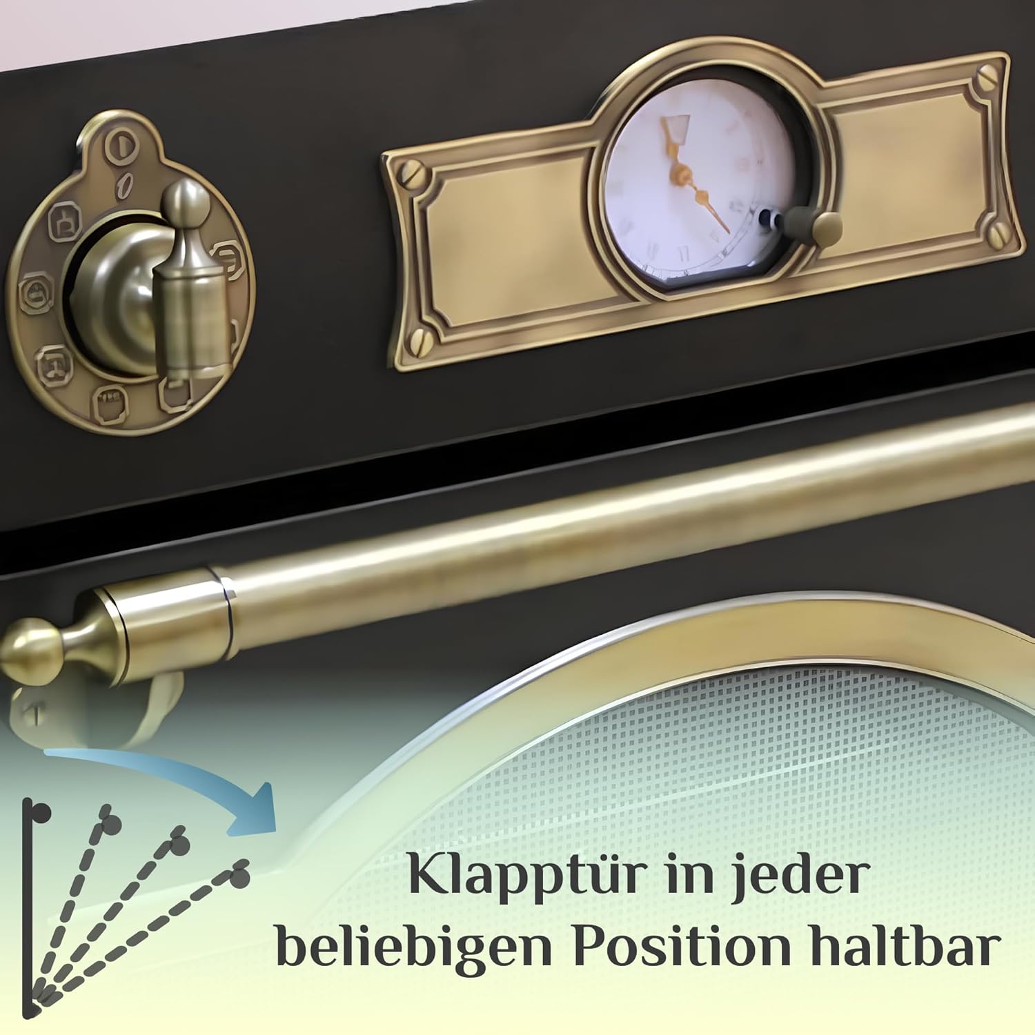Kaiser Empire EH 6355 Schwarz Exklusiver Nostalgie Backofen 60 cm Autark • Selbstreinigender Elektrobackofen 67L • Einbau-Backofen mit Drehspieß, Heißluft, Grill • Retro Design mit modern Technologie