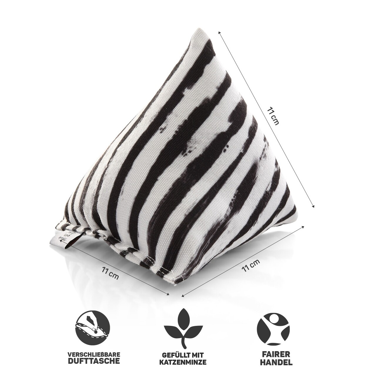 Canadian Cat Company Catnipspielzeug 6x Schmusepyramide Zebra