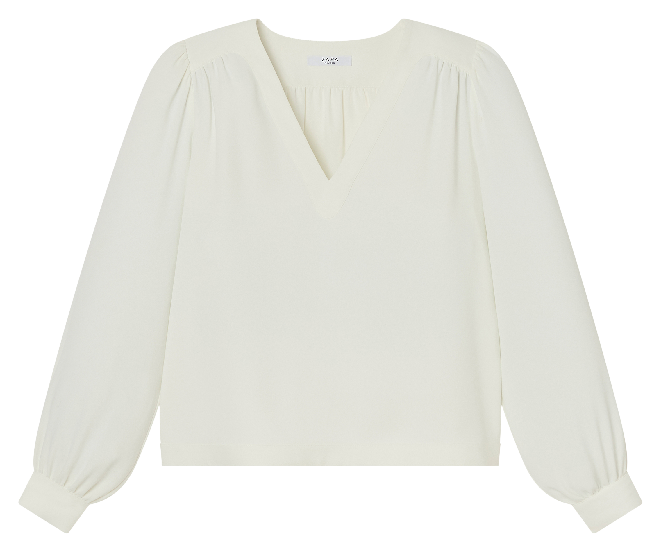 TAHIELLA - Top manches longues drapé | Blanc