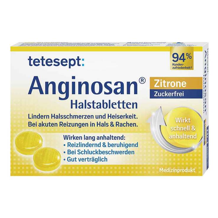 Tetesept Anginosan Halstabletten zuckerfrei Zitro., 20 St