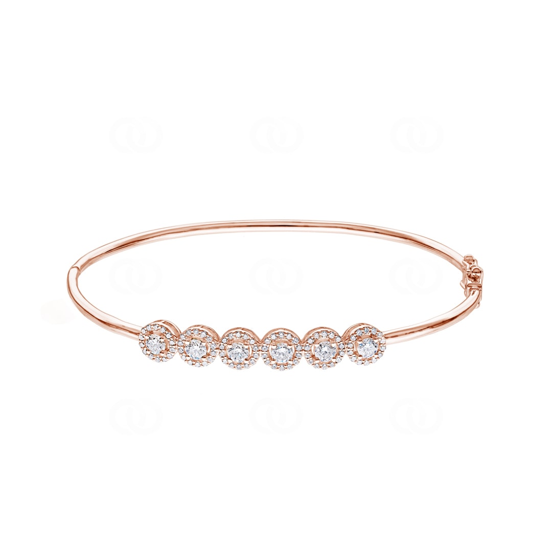 1.00 Karat Halo Diamantarmreif 750/18 K Roségold