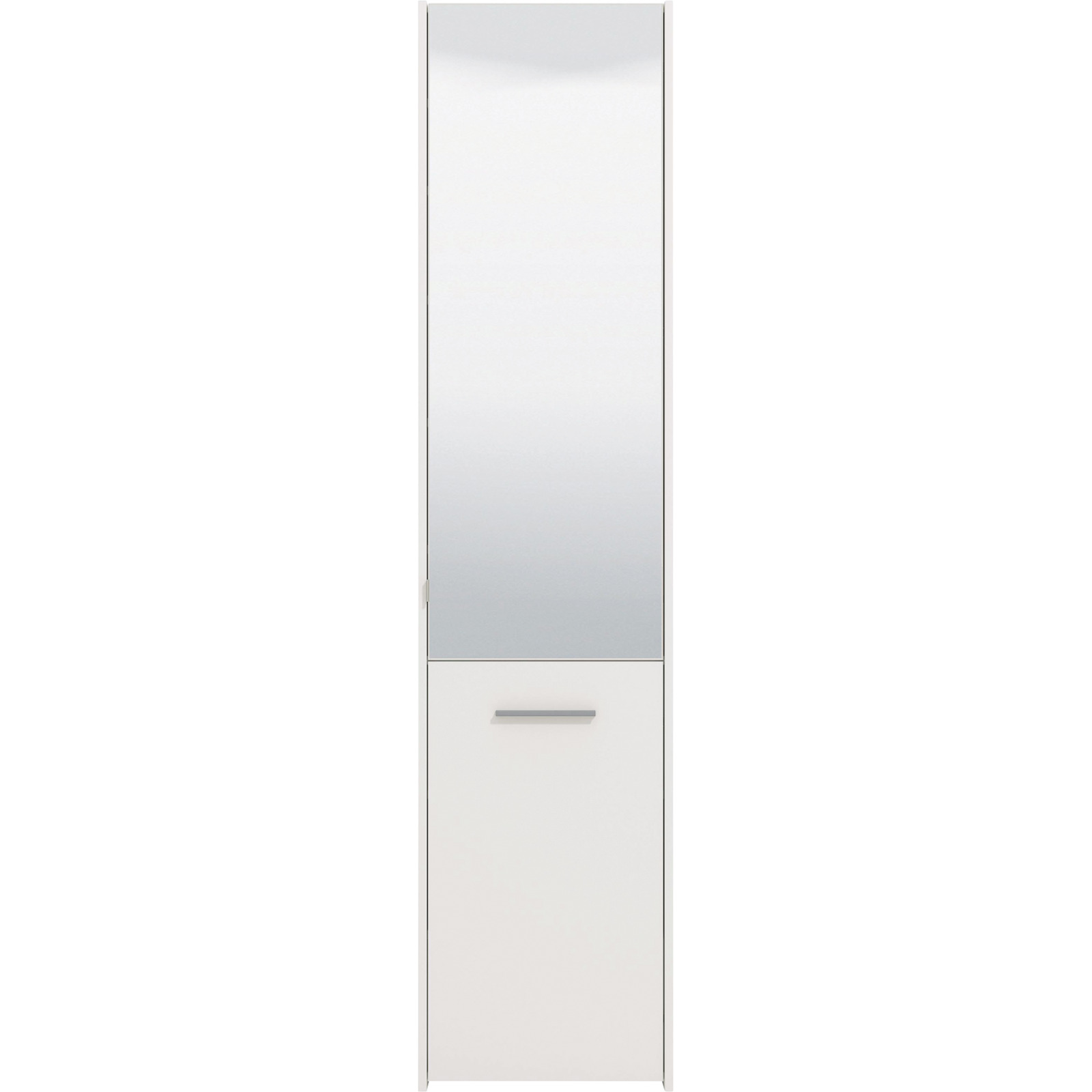 Schuhschrank Menorca Dekor weiss melaminbeschichtet 46,5 x 199 x 37,5 cm, mit Spiegel