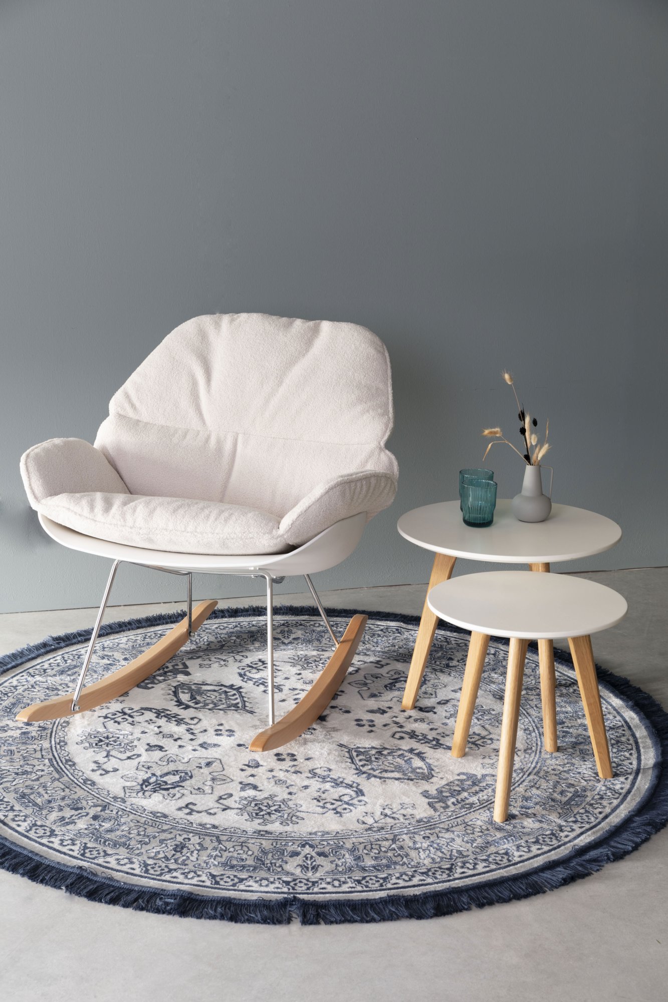 Fauteuil Rocky gebroken wit