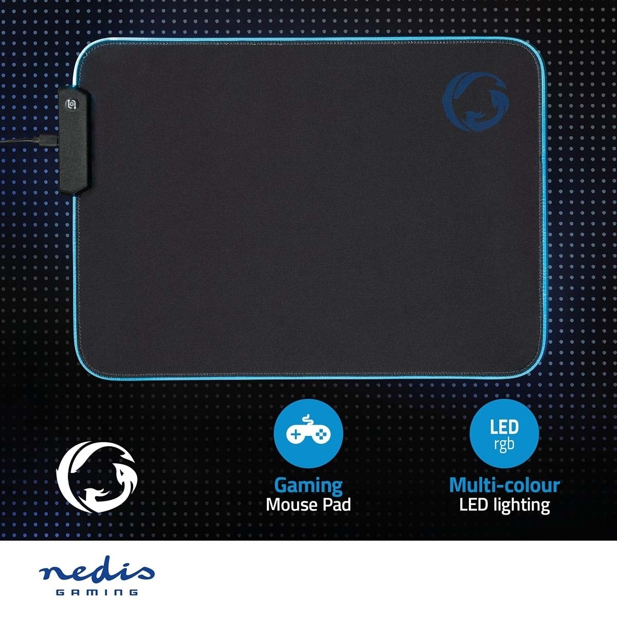 Nedis Gaming musematte | Gummi / Mikrofiber | Sort