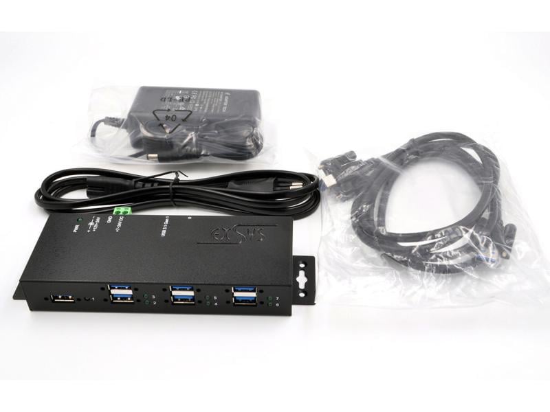 Exsys USB-Hub EX-1189HMVS-3 7-Port USB 3.0 Hub mit ESD-Schutz und Metallgehäuse