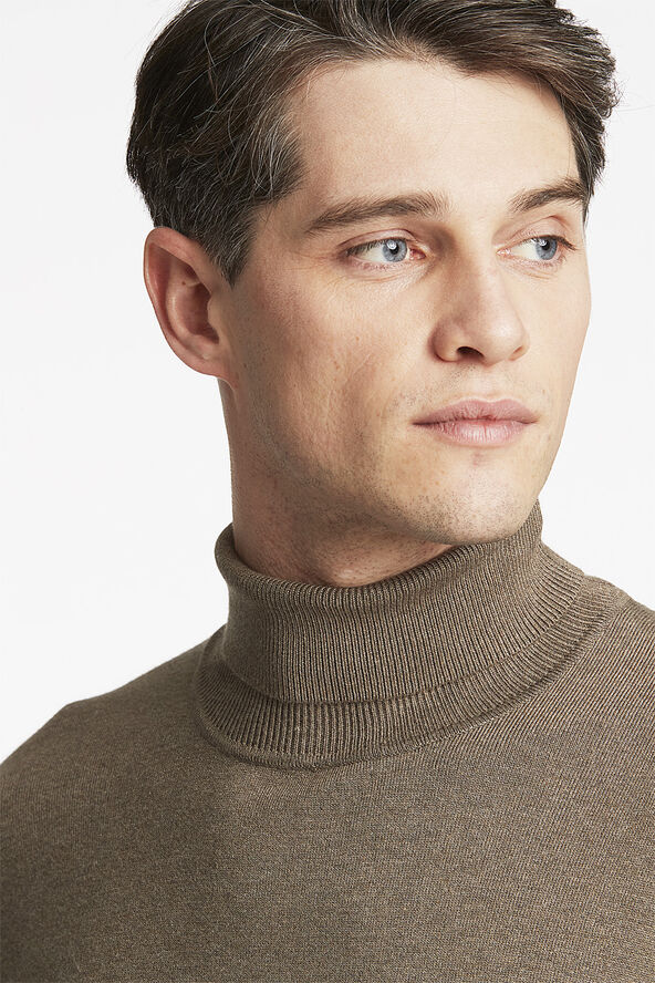 Lindbergh Ecovero L/S roll neck knit Dk sand mel
