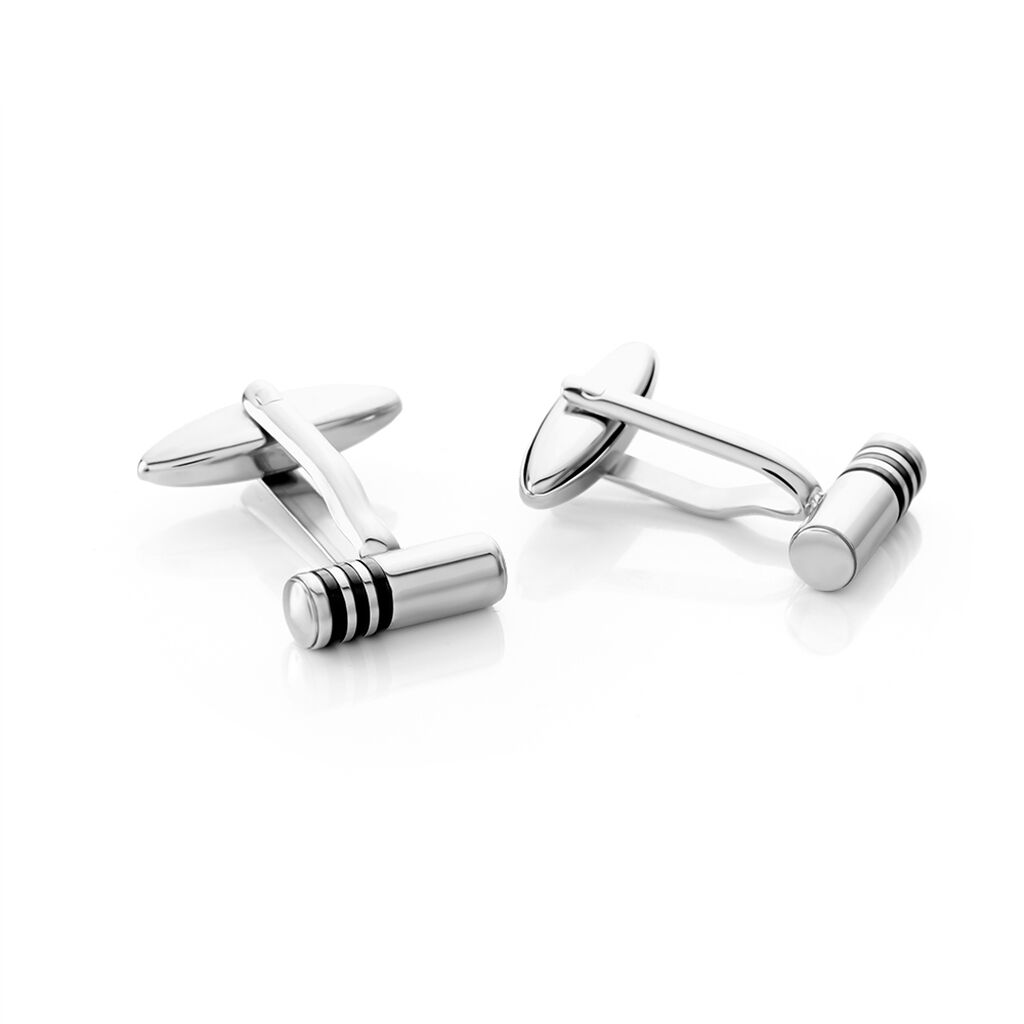Boutons De Manchette Gaudens Acier Bicolore
