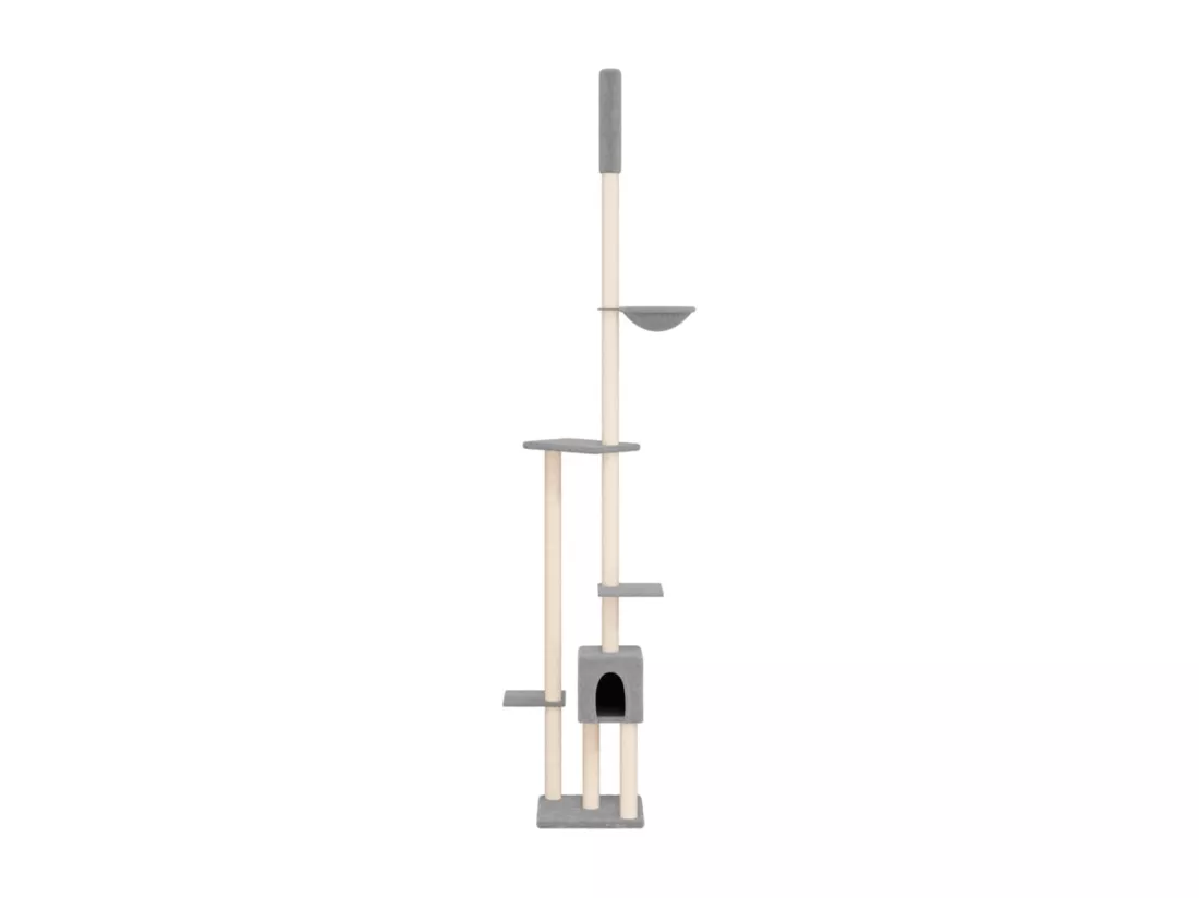 Arbre à chat du sol au plafond Gris clair 258,5-284,5 cm