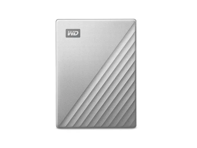 WD My Passport Ultra for Mac WDBPMV0040BSL - Harddisk - krypteret - 4 TB - ekstern (bærbar) - USB 3.0 (USB-C stikforbindelse) - 256-bit AES - sølv