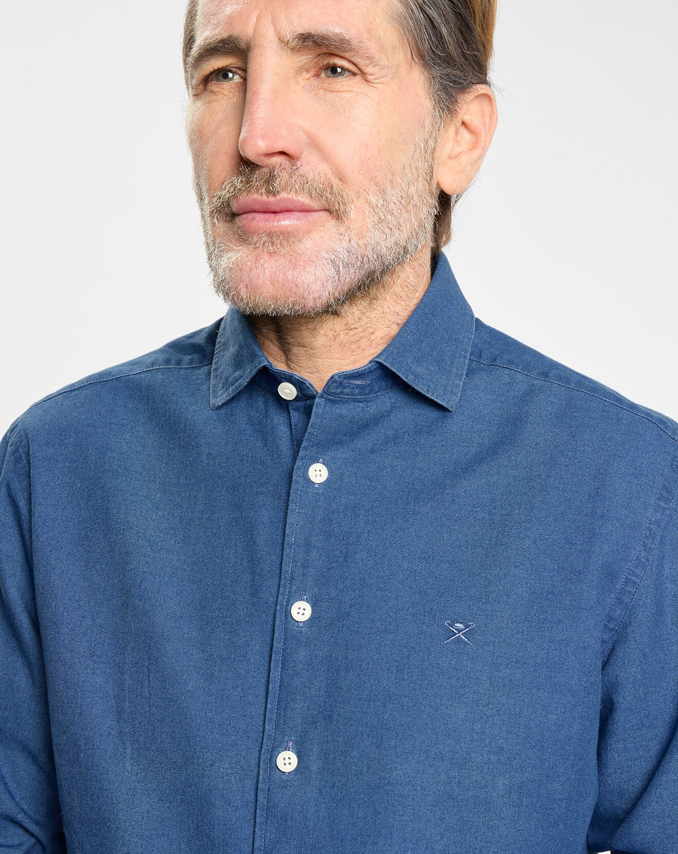 Hackett London Chemise en Jean Slim Fit bleu moyen