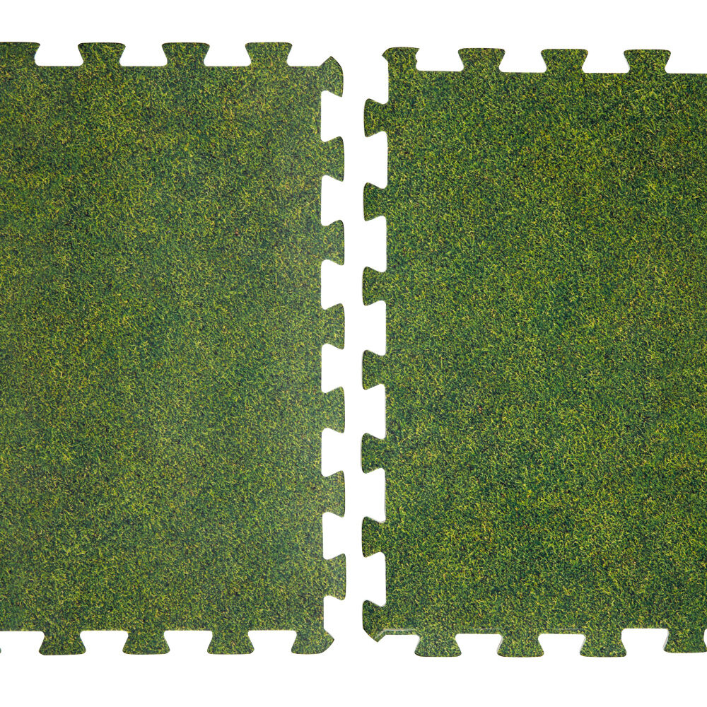Lot de 8 dalles de protection mousse 50x50cm effet gazon vert