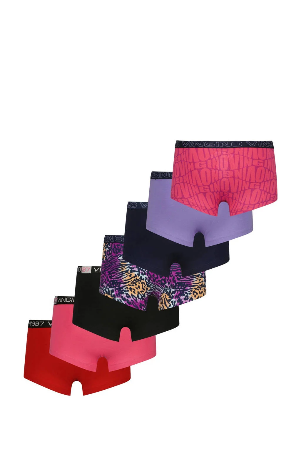 Vingino boxershort - set van 7 paars/roze / zwart