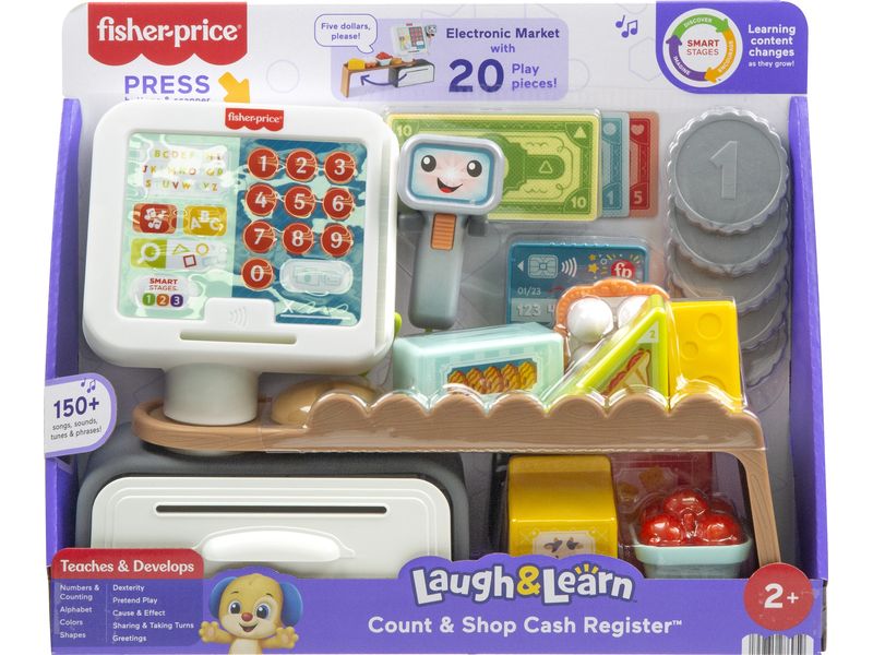 Fisher-Price Meine erste Spielkasse Elektrisches Lernspielzeug für Kleinkinder