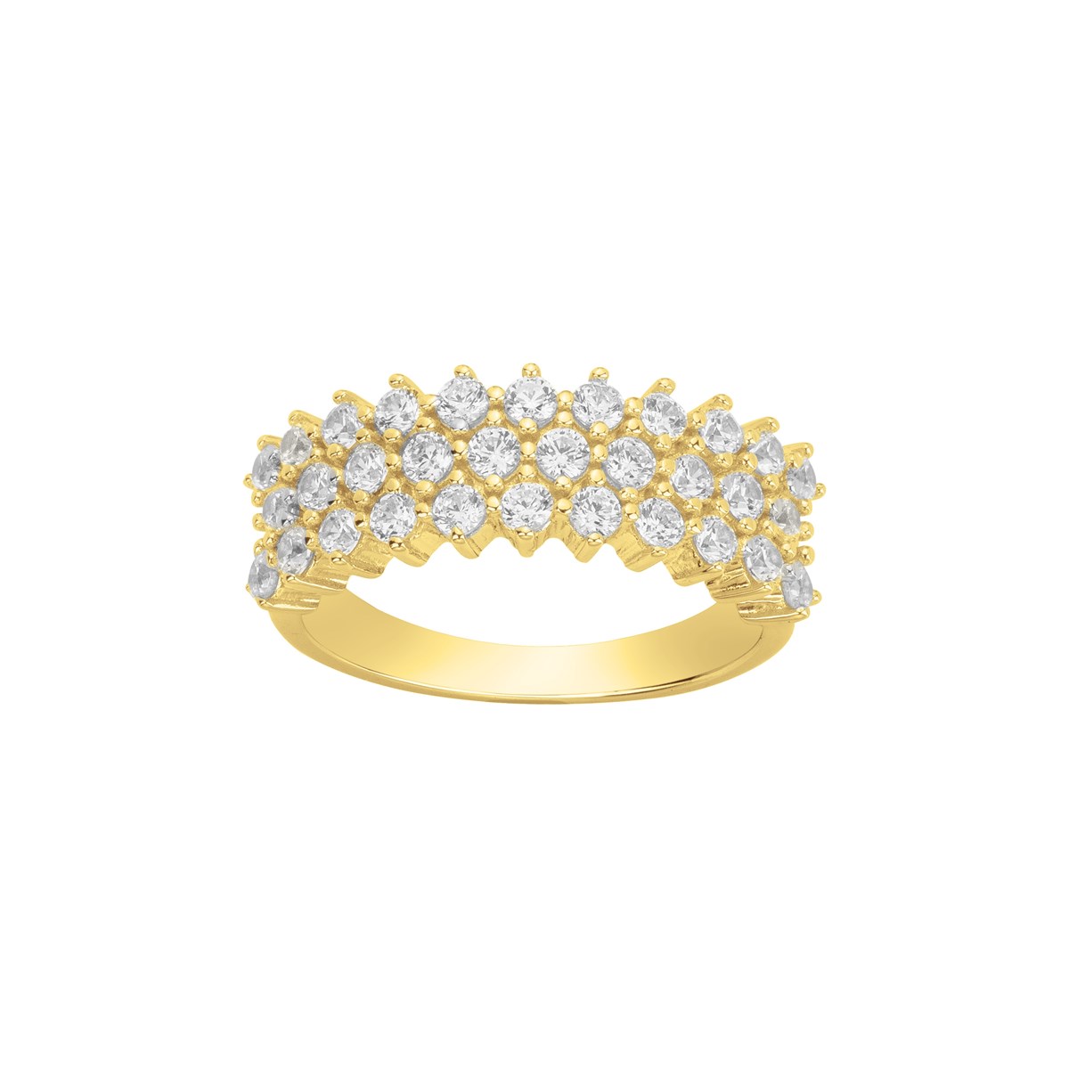 Bague en Plaqué Or avec oxyde de zirconium blanc