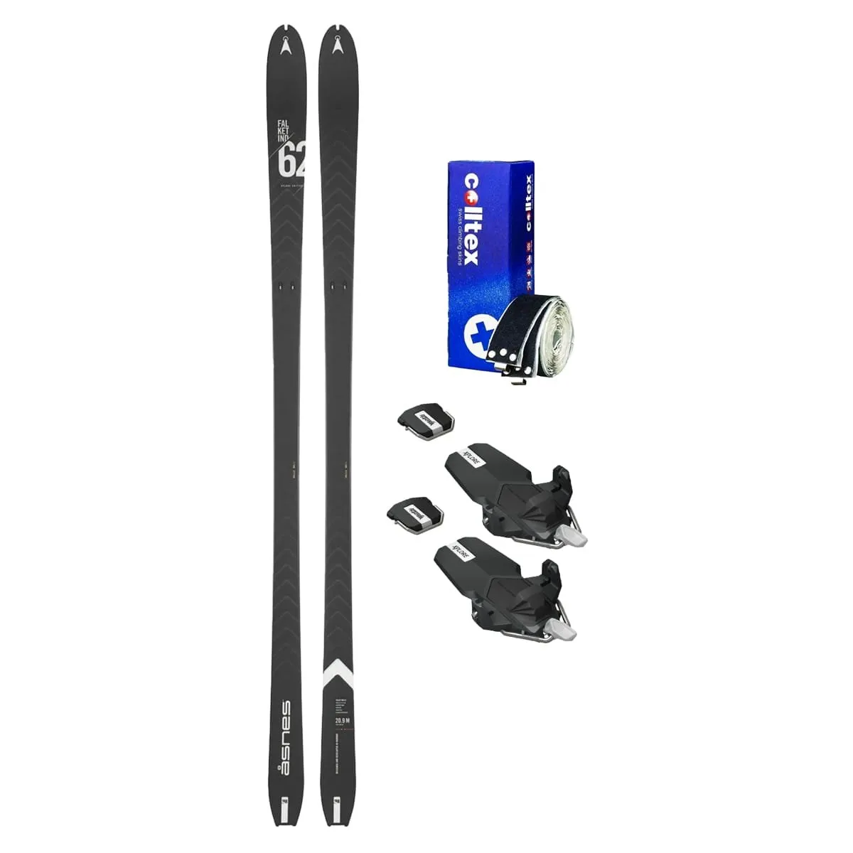 Åsnes Falketind 62 Xplore - Fjellskipakke med Rottefella Xplore Bc Offtrack Binding og Åsnes Colltex 60x2100 Mix Endhook