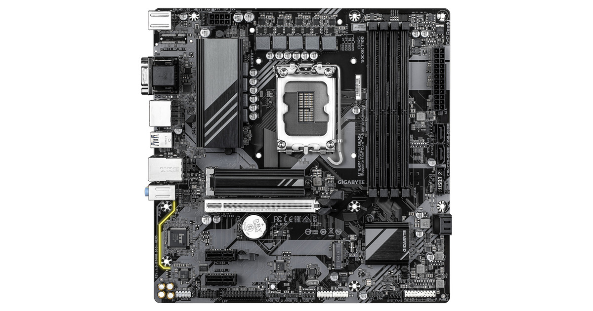 GIGABYTEB760M DS3H GEN5 socket 1700 moederbord  (RAID, 2.5Gb-LAN, Sound, µATX)