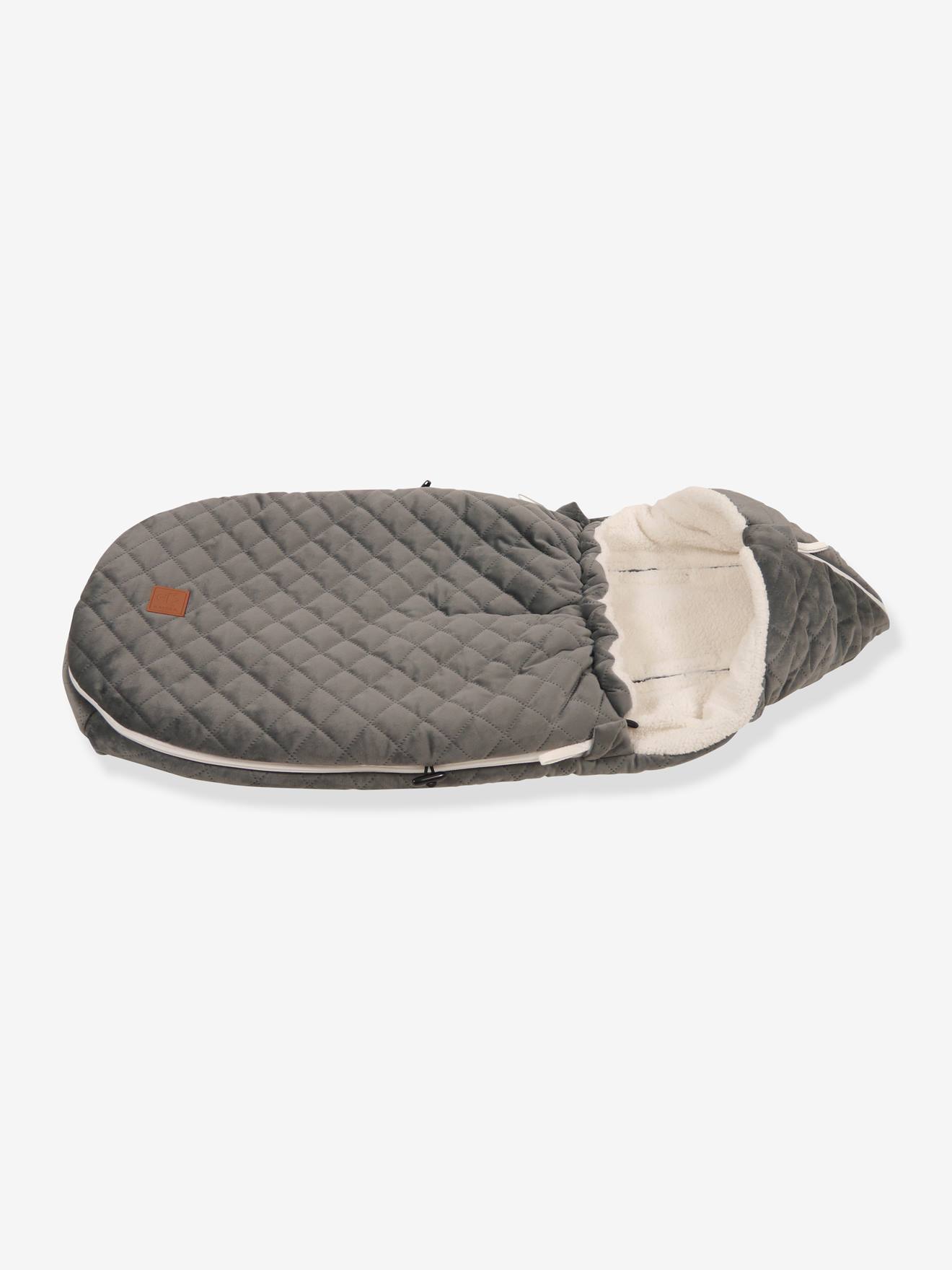 Cadeira Chancelière Egg, moletom de veludo KAISER cinza escuro liso
