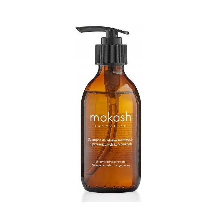 Mokosh Shampoo für mittlere Porosität, mattes Haar mit trockenen Spitzen, Grüner Tee mit Bergamotte, 200 ml