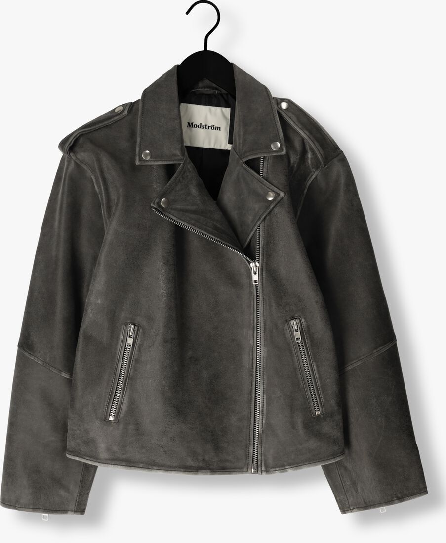 MODSTR\u00D6M grijze modstr&ouml;m leren jas hullamd jacket