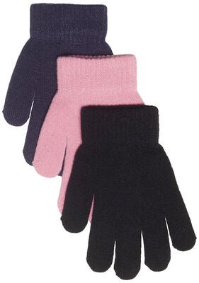 Nordbjørn Bergsfjord Vanter 3-pack, Black/Rosebloom/Eclipse