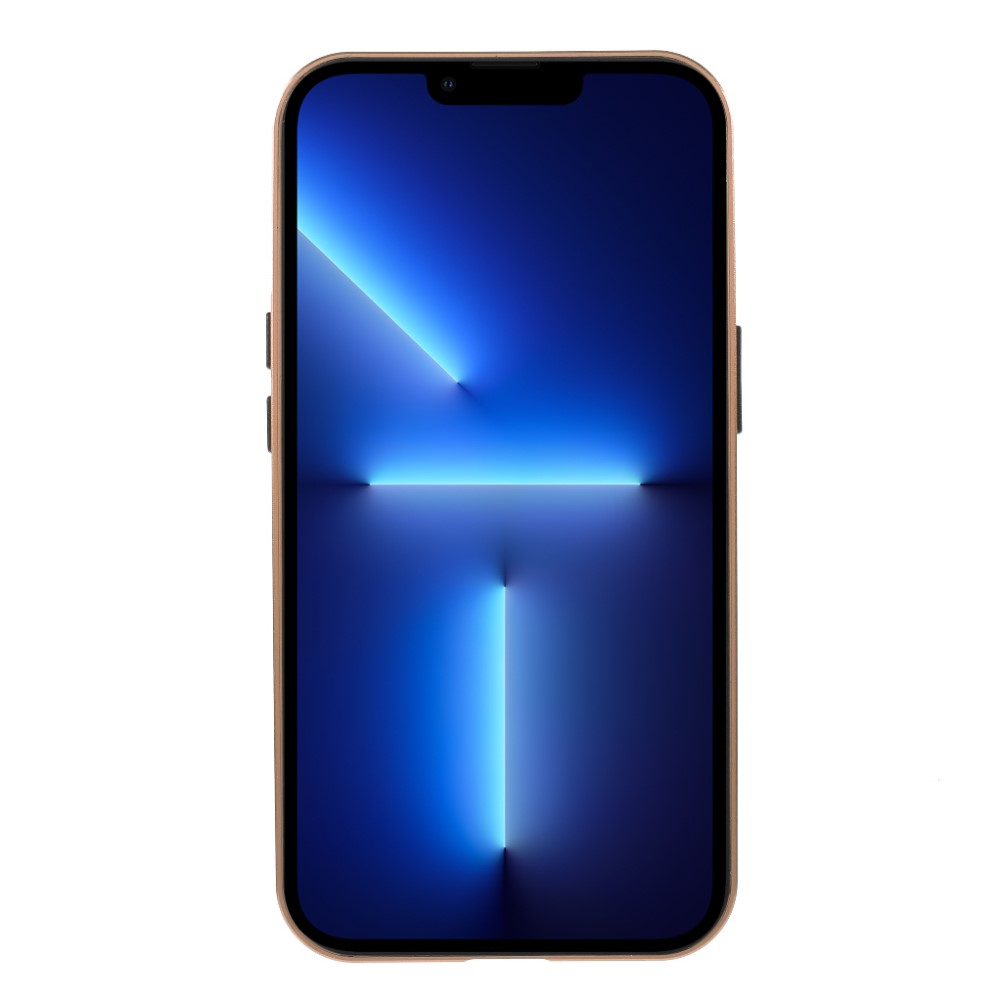 iPhone 13 Pro Magnetische Alu Schutzhülle mit Panzer Glas Backcover   Displayschutz (Magnet-Technologie) - Gold