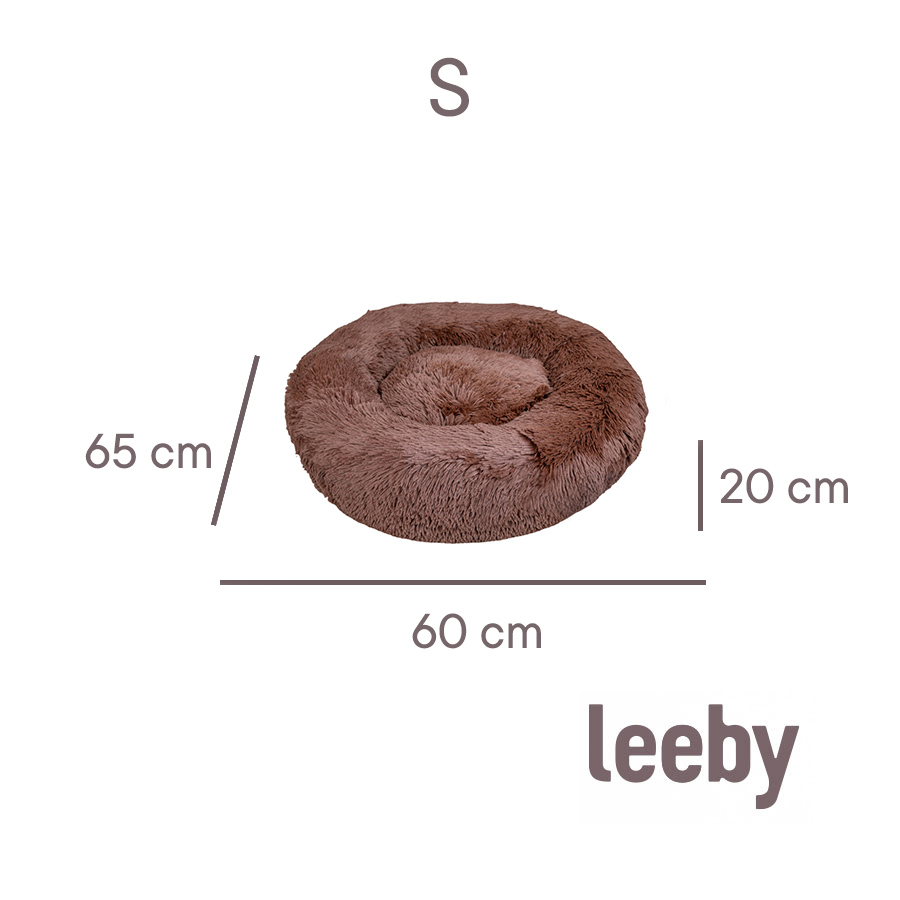 Cama redonda antiestresse marrom para cães Leeby