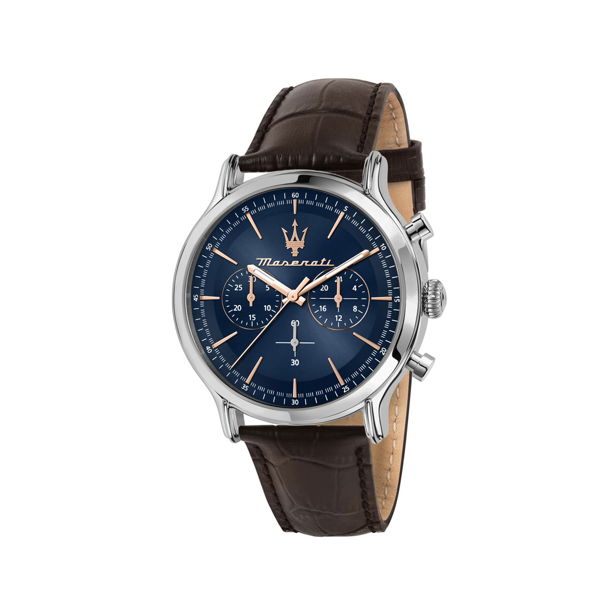 Montre MASERATI homme acier bracelet cuir marron
