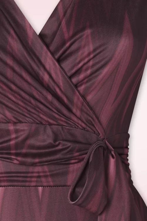 Vintage Chic for Topvintage Fresia Zigzag maxi jurk in wijnrood