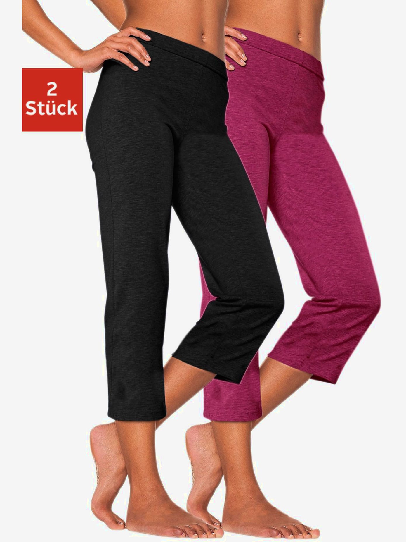 Corsaire lot de 2 pantalons basiques longueur 3/4