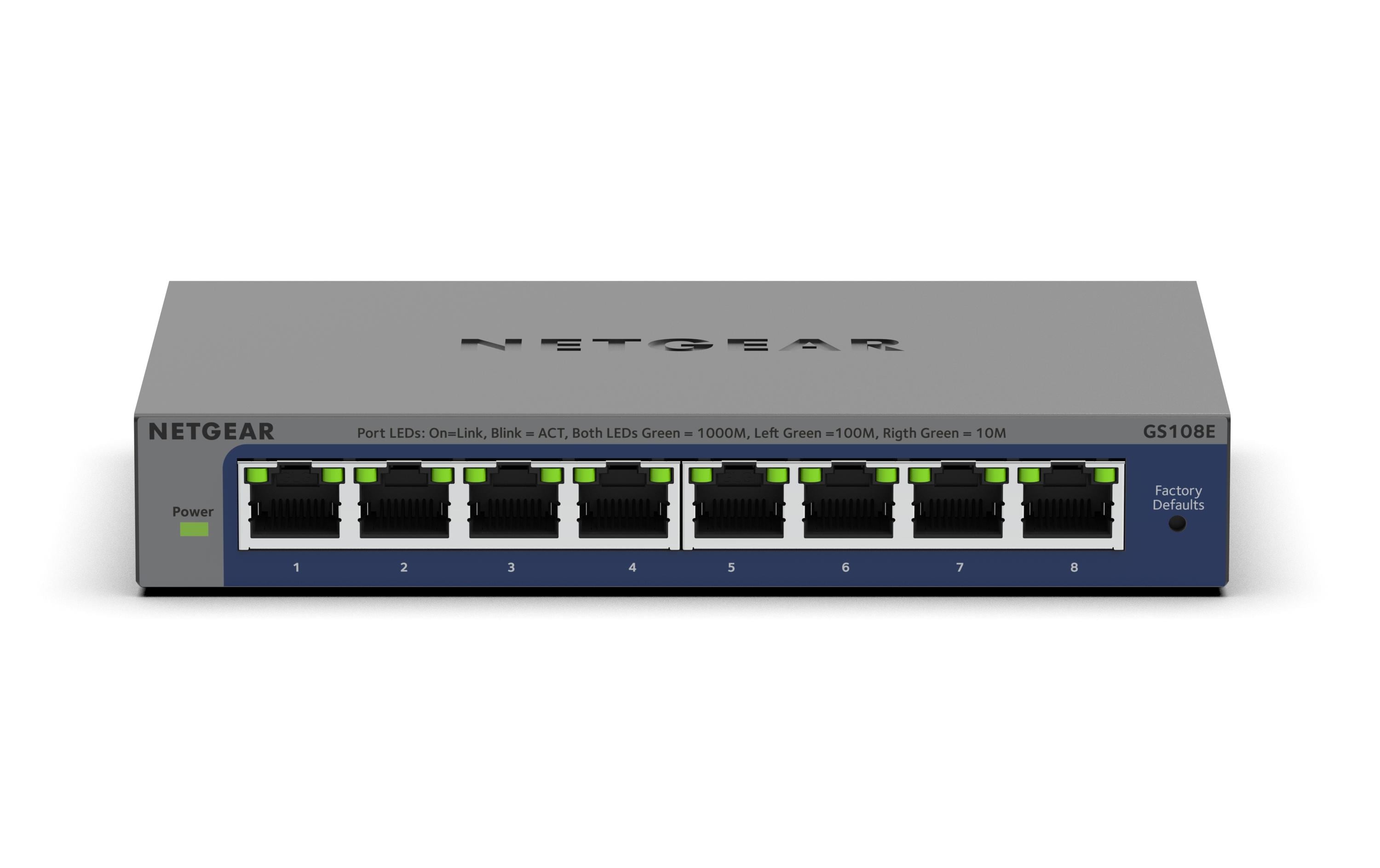 Switch GS108E 8 PortNetgear 8-Port Gigabit Plus Switch