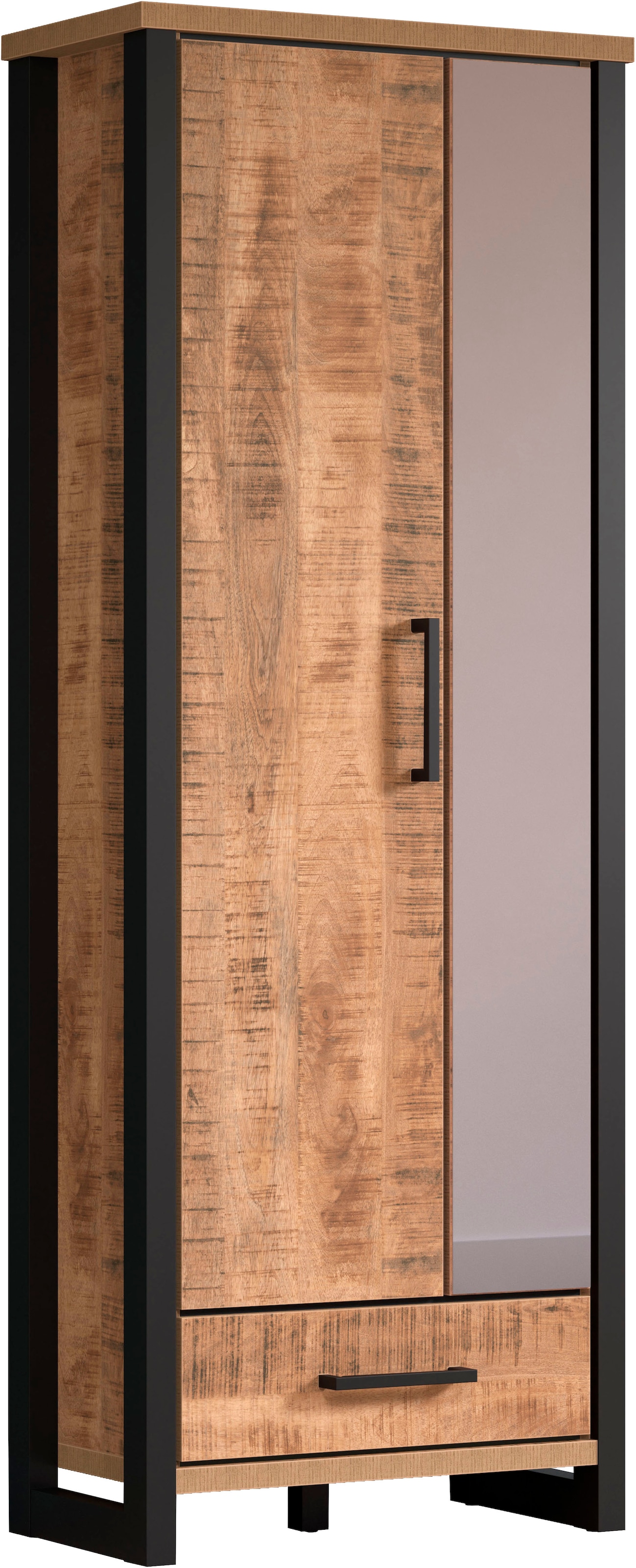 Home affaire Garderobenschrank »Elda« 1 Stk. tlg. Schrank mit ausziehbarer Kleiderstange, 2 Türen – (B/T/H) 73/39/195 cm