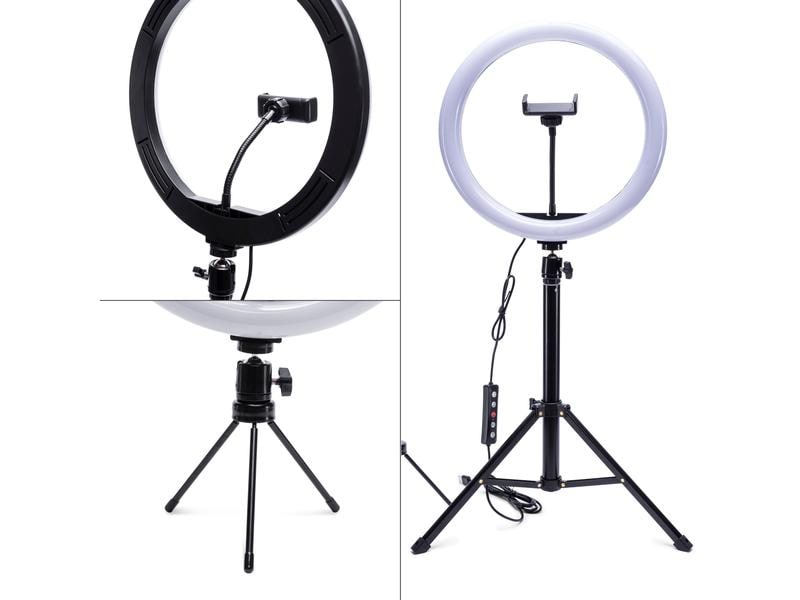 Rio Studio Rgb Ring Light RL12 Schwarz LED-Ringlicht für Make-up, Vlogging oder Fotografie