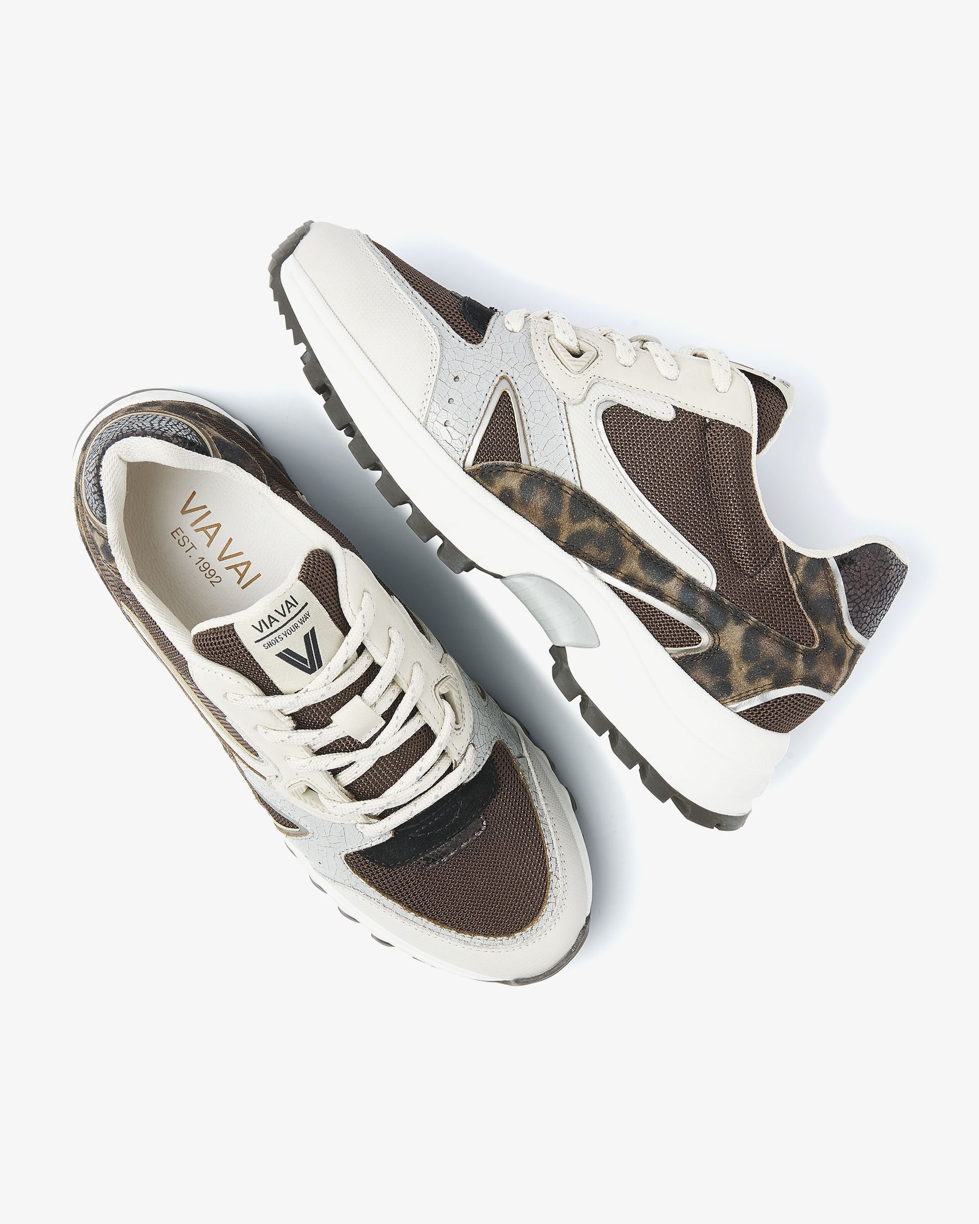 VIA VAI bruine dames sneakers Danae Vicky