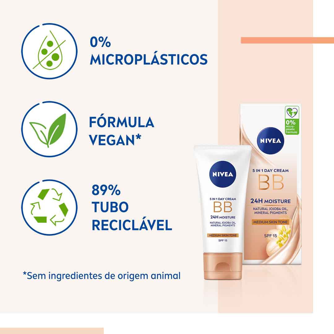NIVEA  BB Cream Hidratante Aperfeiçoador (Tom Médio) - 50ml