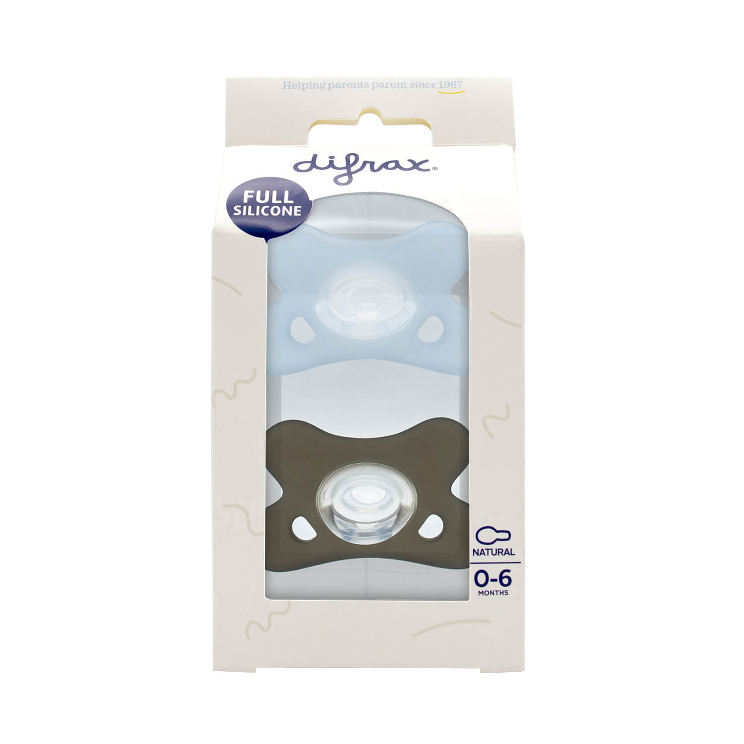 Difrax Fopspeen Natural 0-6 maand Siliconen Ice (2 stuk)