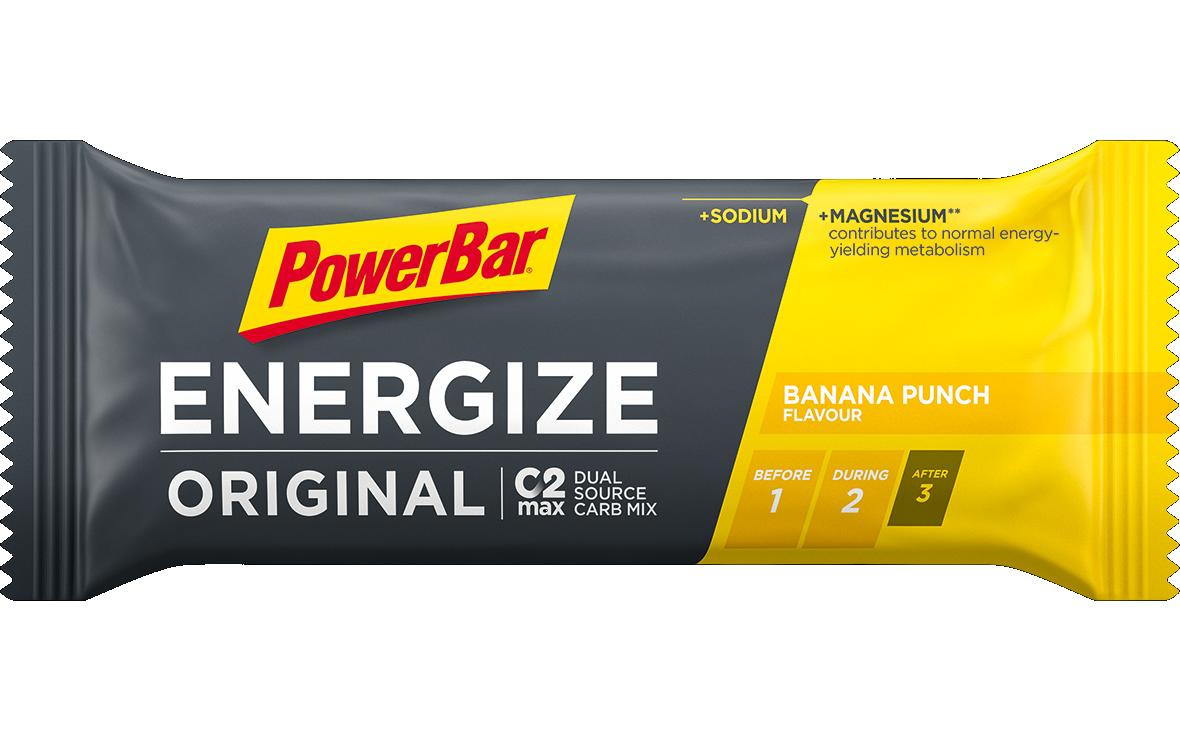 Riegel Energize BananeRiegel mit C2Max Dual Source Carb Mix, 15 Stk. à 55 g pro Box