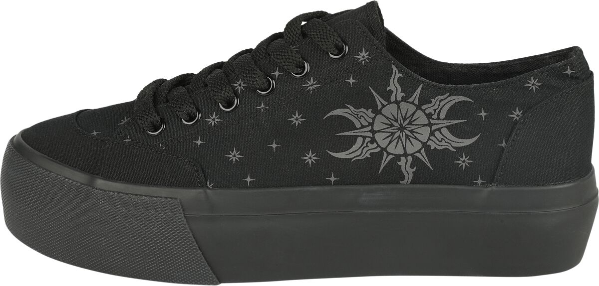Baskets Plateforme avec Étoiles, Lune & Soleil | Gothicana by EMP Creepers